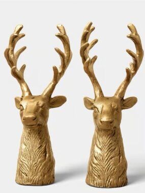 THRESHOLD Gold Deer 2 Piece Salt Pepper Shaker Set